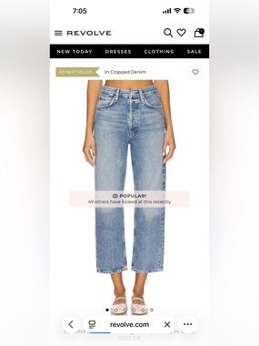 Agolde Light Blue cropped Straight Jeans